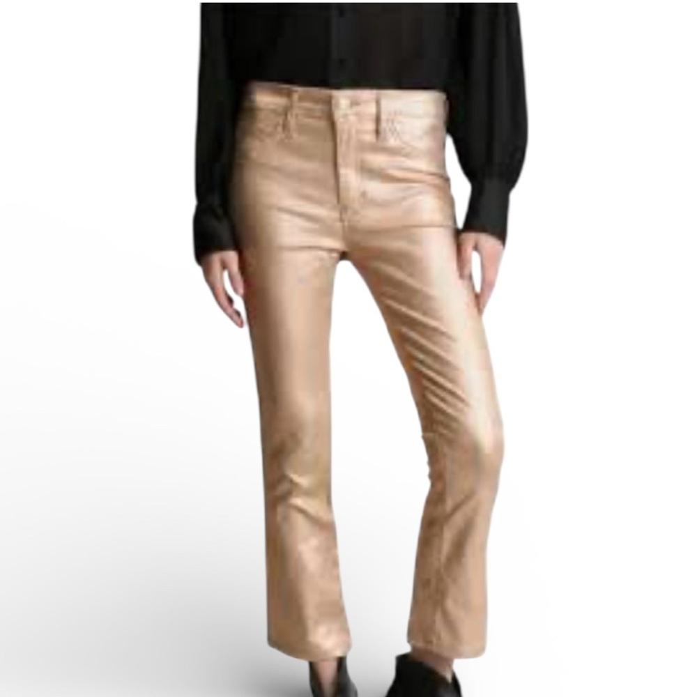 Express High Rise Metallic Rose Gold Jeans - Picture 9 of 9